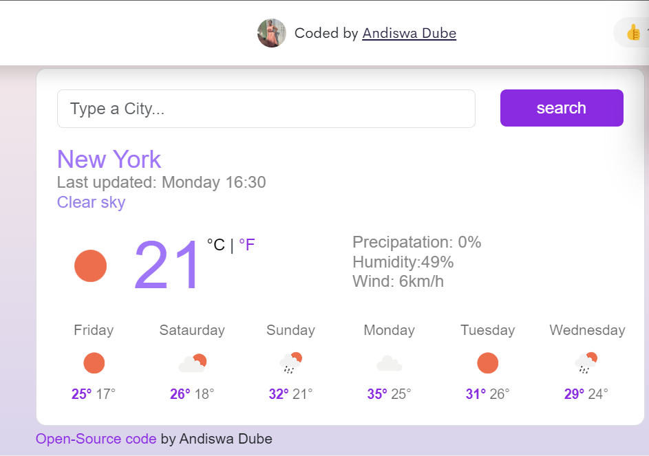 Weather App Preview